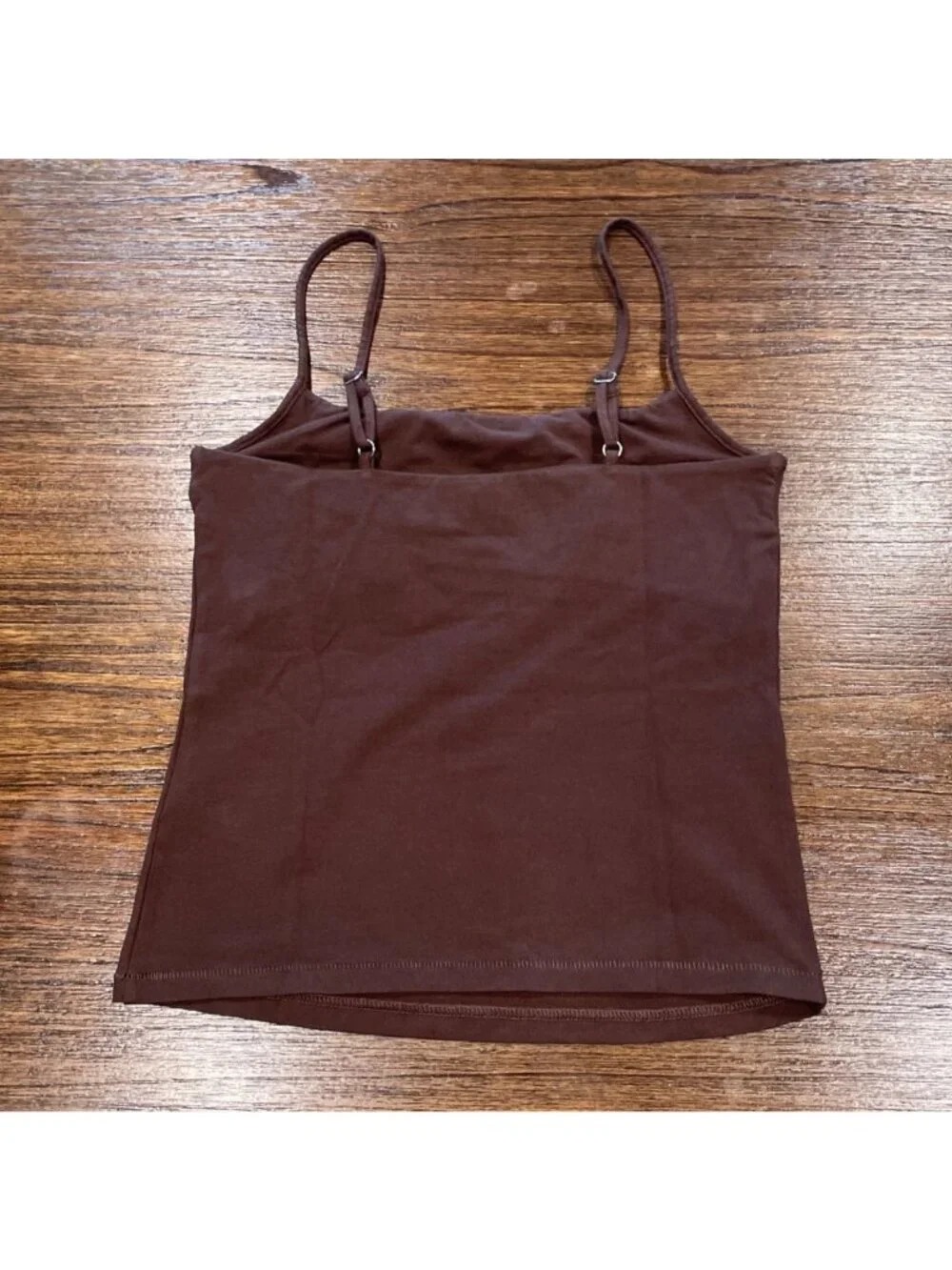 NWT J.Crew Tank Top Sz S Brown Stretch Cotton Shelf-Bra Slim Fitted Staple Basic